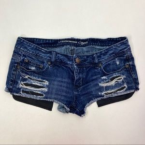 American Eagle Distressed Ripped Short Jeans Shorts Womens Size 8